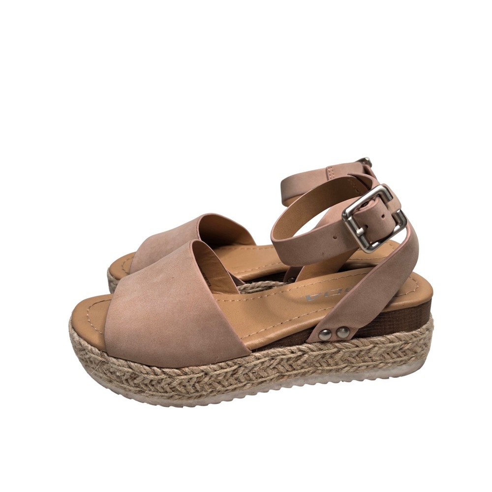 Soda Sandals Girls 13.5 Blush Pink Topic Espadrille Platform Ankle Strap Boho